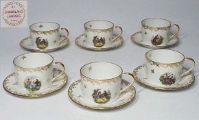 Chadelaud LIMOGES/France. , 6er Satz Teetassen, Untertassen.