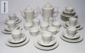 Kaffee-/Teeservice, KPM Berlin, Dekor "Kurland", weiß..
