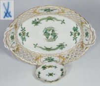 Schale mit filigran durchbrochener Wandung. MEISSEN nach 1934, 1. Wahl.
