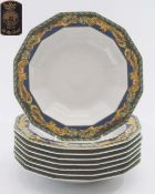 VERSACE für Rosenthal, Suppenteller "Le 'Roi Soleil'" (der Sonnenkönig), 8er Satz.