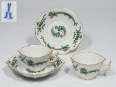 Paar Moccatassen, Untertassen. MEISSEN um 1900, 1. Wahl.