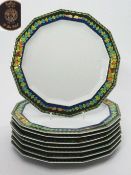 VERSACE für Rosenthal, Speiseteller "Le 'Roi Soleil'" (der Sonnenkönig), 8er Satz.