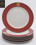 VERSACE für Rosenthal, "Medusa Red" Platzteller, 6er Satz.