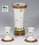 Weihnachtsvase. Paar Kerzenleuchter. Aus der Serie "Merry Christmas" der Marke Maebata, Japan.