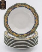 VERSACE für Rosenthal, Suppenteller "Le 'Roi Soleil'" (der Sonnenkönig), 8er Satz.