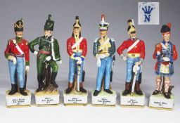 CAPODIMONTE, 20. Jahrhundert. Auflösung einer Sammlung historischer Offizierfiguren, Rifle Brigade,