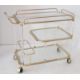 Rollender Servierwagen aus Messing und Glas. Vintage, Italien. - Bild 2 aus 5
