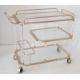 Rollender Servierwagen aus Messing und Glas. Vintage, Italien. - Bild 1 aus 5