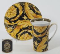 VERSACE für Rosenthal. Henkeltasse/Schokoladenbecher. Brot-Beilagenteller. Dekor "Vanity'".