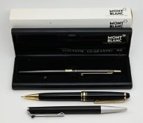 3 Schreibgeräte je MONTBLANC je Metall z.T. verg.,