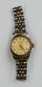 1 Damenarmbanduhr ROLEX "Oyster Perpetual Datejust" GG Stahl,