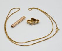 3 Teile Schmuck/-rest je GG 18ct. 