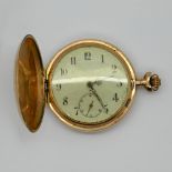 1 Herrentaschenuhr GG 14ct. (2 Deckel Gold) um 1900 