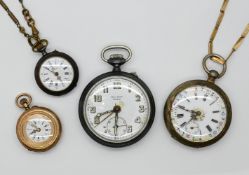 1 Damentaschenuhr um 1900 GG 14ct. (1 Deckel Gold)