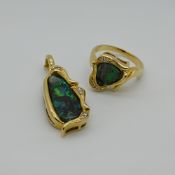 1 Anhängerclip/1 Ring je GG 18ct.