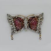1 Anhänger/Brosche GG 18ct. "Schmetterling"