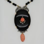 1 Collier GG 18ct. mit Onyx