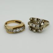 2 Damenringe GG/WG je 14ct.