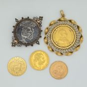 1 Anhänger GG 18ct. mit Goldmünze "Deutsches Reich 20 Mark" dat. 1914,