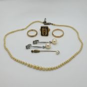 3 Ringe/1 Nadel je GG 8ct.