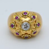 1 Ring undeutl. unters. gest./wohl GG 18ct.