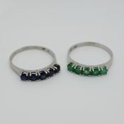 2 Damenringe je WG 14ct.