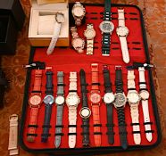 1 Posten Armbanduhren Mode, Metall u.a. z.T. vergoldet, versch. Marken, z.T. in Schatullen Asp.