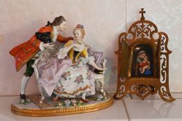 1 Porzellanfigur "Rokoko-Paar" gem. Sitzendorf, ca. 18cm x 20cm
