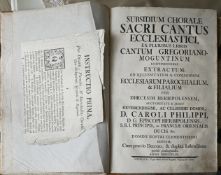 2 Bücher „Sancri Cantus“ 1749 „Topographie Ratisbon“ 1929, je Asp.