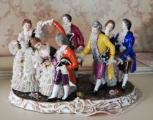1 Figurengruppe Porzellan „Galante Hofszene“,