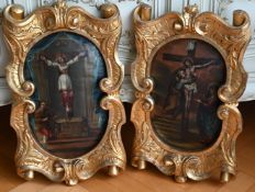 2 religiöse Arbeiten 18. Jh. „Hl. Kummernis am Kreuz“ und „Christus am Kreuz“