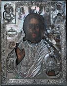 1 Ikone mit Silber-Oklad, „Christus“