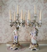1 Pendant Kerzenleuchter Porzellan „Elegantes Paar“