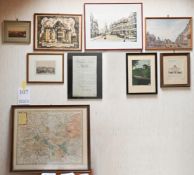 1 Posten Bilder / Graphik / Aquarell / Drucke z.T. 1765 diverse Motive Fürth u.a., je Asp.