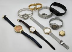 1 Damenarmbanduhr ALPINA GG 18ct. (Gehäuse und Band), Handaufzug, Uhr läuft an sowie Armbanduhren je