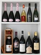 1 Konvolut Schaumweine und Weine: z.B. Bollinger, Chateauneuf du Pape u.a.,