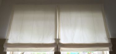 8 helle Vorhänge (Raffrollos), Textil, versch. Breiten, je Gsp./Asp.