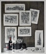 1 Lithographie „Italienische Reise“ r.u. sign. und dat. KRESSEL 88 (wohl Diether K. 1925-2015),