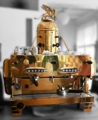 1 zweigruppige Kaffeemaschine "La San Marco", Metall vergoldet,