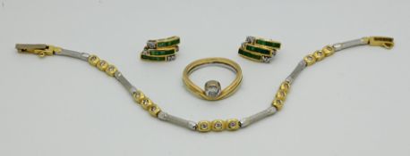 1 Damenring GG/WG 18ct. mit Solitärbrill. ca. 0,45ct., 