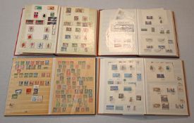 6 Alben und Ordner mit Briefmarken 