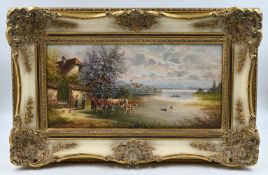 3 Ölgemälde mit bayerischen Landschaftsszenen am Starnberger See: 