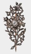 Brosche, 19. Jh., 14 K Roségold und Silber, 