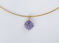 Collier mit Anhänger, 585 GG und WG, 