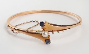 Armreif, um 1920-30, 14 K GG,