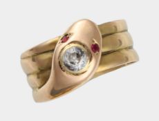 Schlangenring, England, 18 K GG, 