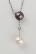 Collier, Schoeffel, 750 GG, WG-rhodiniert,