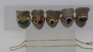KONVOLUT RINGE UND HALSKETTE