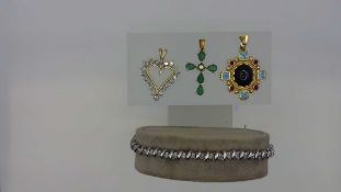 SCHMUCKKONVOLUT MIT BRILLANTEN UND EDELSTEINEN