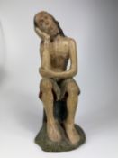 Jesus sitzend Holzfigur